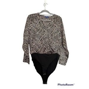 Apt 9 leopard print‎ bodysuit size L